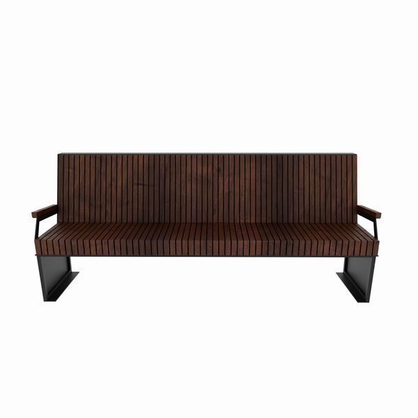 Вулична лавка зі спинкою StreetMebli &laquo;Urban Garden Premium 2000&raquo; в стилі лофт Garden Pro1 фото